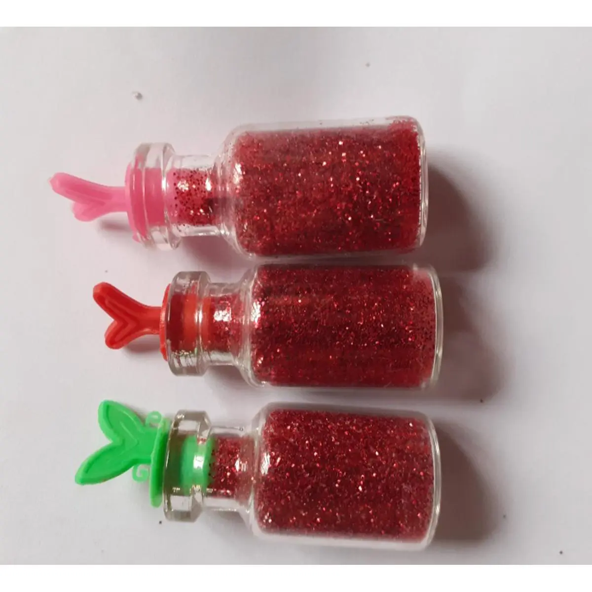 Picture of Glitters 3 Pieces bottles  for Crafting- Red Colour