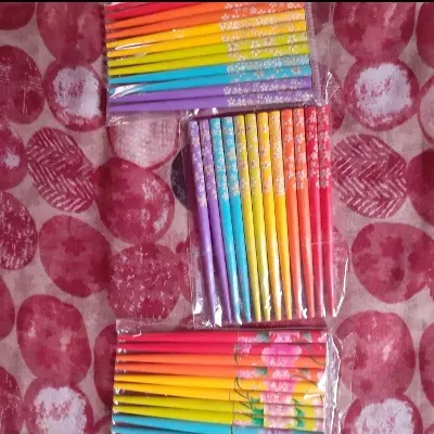 Picture of Colourful Wooden Hair Sticks - 12 Pcs