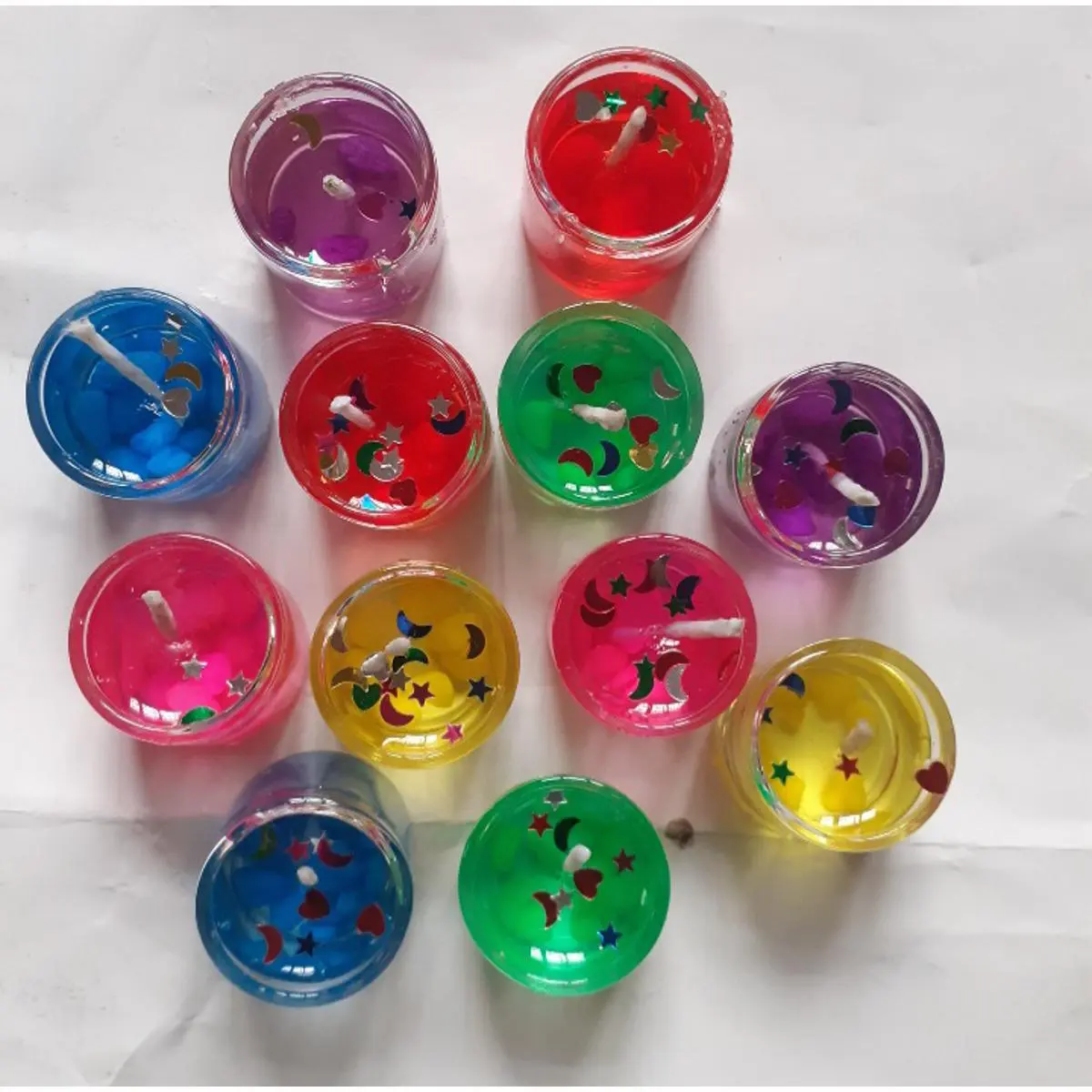 Picture of Mini 1 ench size cute Jelly Candles - 12 Pieces for Happy Birthday or Parties or Home Decor - Candle