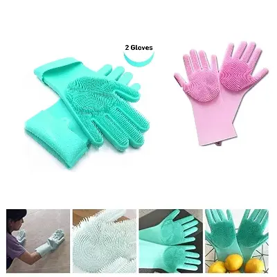Picture of Soft Silicone Hand Gloves for Kitchen (1 Pair or 2 Pieces) - Hand Gloves - Hand Gloves