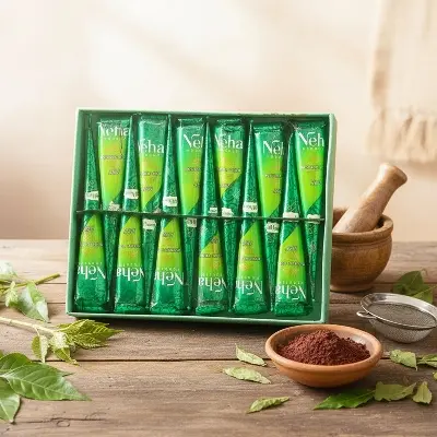 Picture of 12 pieces  Neha Green Henna Mehedi (25 grams) - 12 Piece cones or 1 dozen