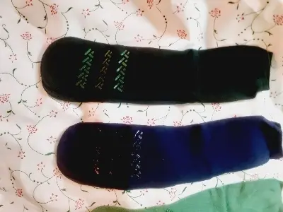 Picture of 2 Pair Anti Slip Grip Non Skid Crew Cotton  Socks