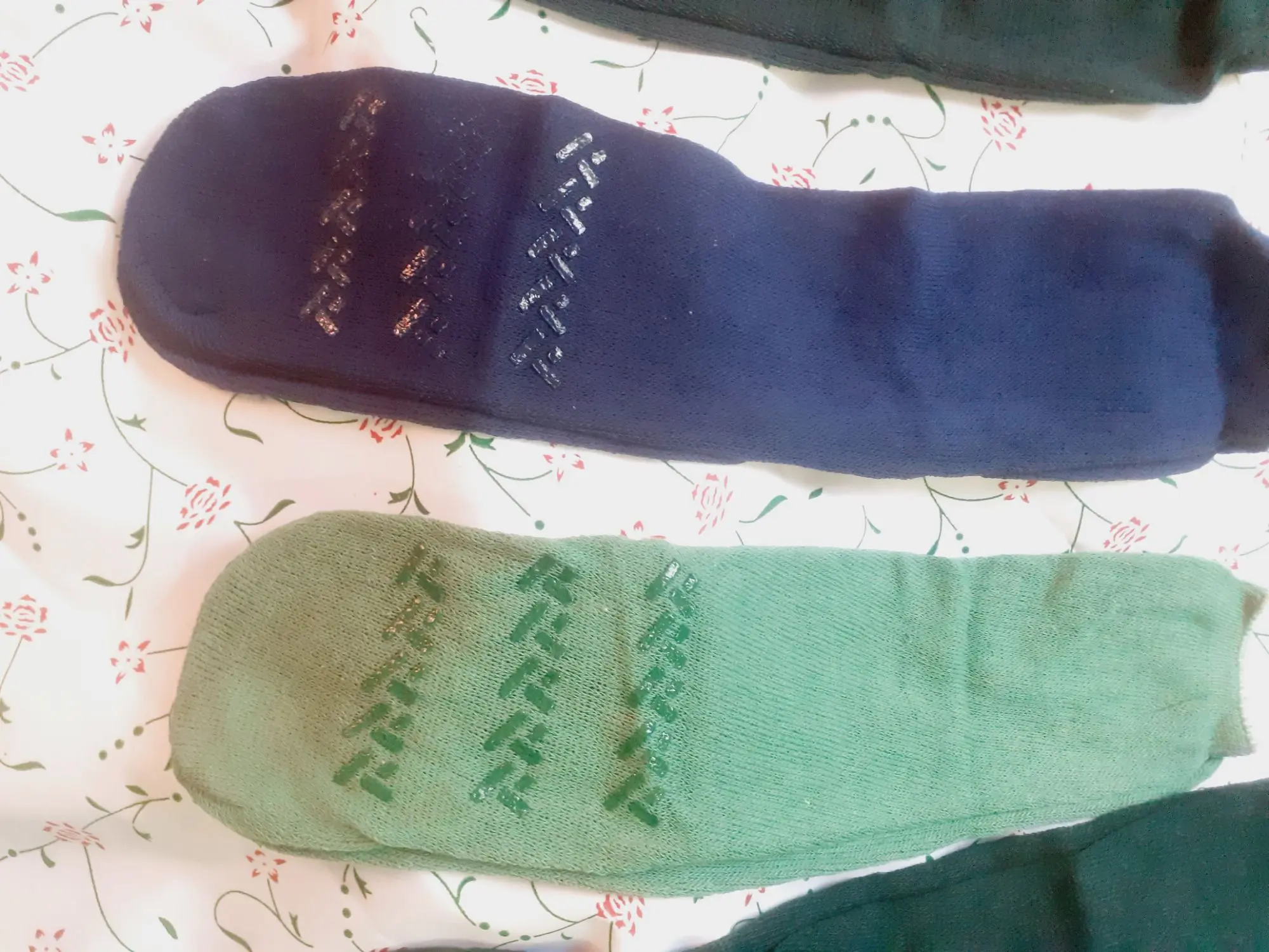 Picture of 2 Pair Anti Slip Grip Non Skid Crew Cotton  Socks