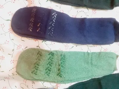 Picture of 2 Pair Anti Slip Grip Non Skid Crew Cotton  Socks