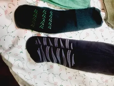 Picture of 2 Pair Anti Slip Grip Non Skid Crew Cotton  Socks