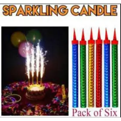 Picture of Happy Birthday Sparking Glitter Candles ( 6 Pieces )