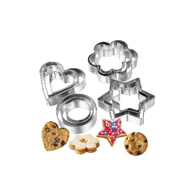 Picture of 12 Pieces Cookie Cutter Set  - Silver Color