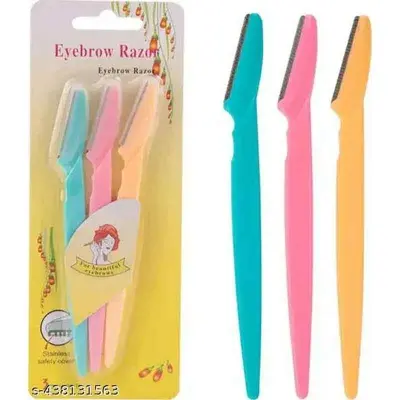 Picture of 3pcs Colorful Eyebrow Trimmer Face Hair Razors Women Eyebrow Shaver Hair Removal Makeup Tools 2025