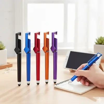 Picture of 5 Pieces Universal 3 in 1 Capacitive Stylus Mobile Touch with stand Writing Pen ( Combo Offer - 5 Pieces)