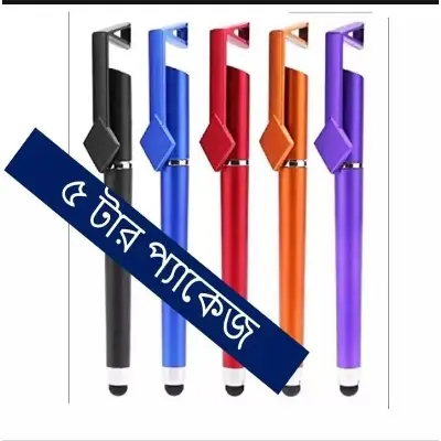 Picture of 5 Pieces Universal 3 in 1 Capacitive Stylus Mobile Touch with stand Writing Pen ( Combo Offer - 5 Pieces)