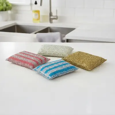 Picture of 4 Pieces Glitter Dish Scrubbers for Kichen ( 4 Pieces)