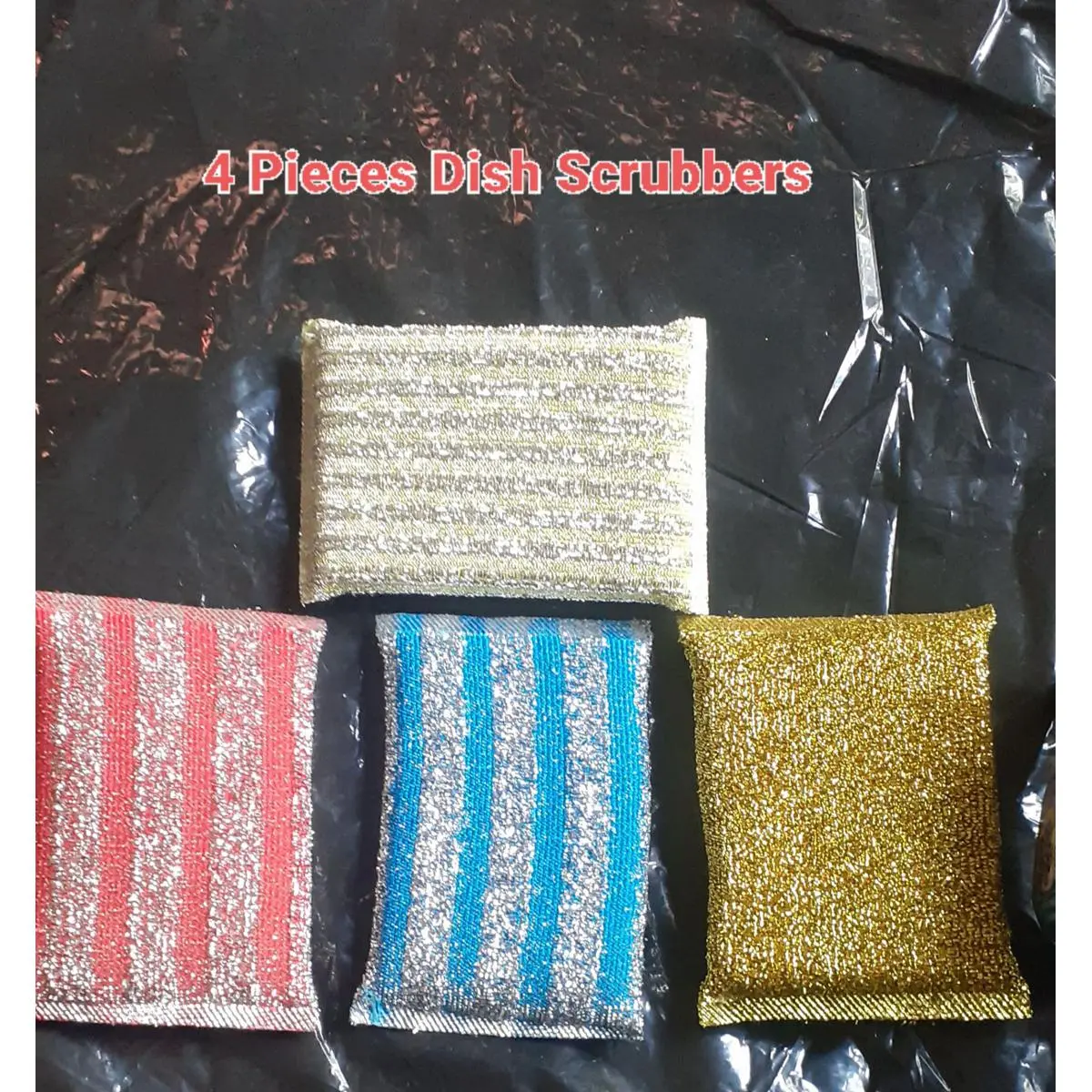 Picture of 4 Pieces Glitter Dish Scrubbers for Kichen ( 4 Pieces)