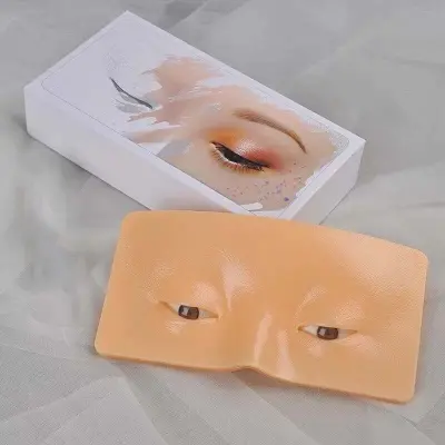 Picture of Practicing Makeup Silicone Face Eye Makeup Practice Board Pad for Make Up Face Eyelash Artists Lip Practice Tattoo Skin Color new