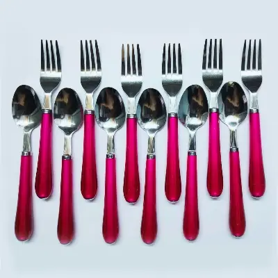 Picture of Colorful 6×2 =12 Pieces Tea Spoons with Forks
