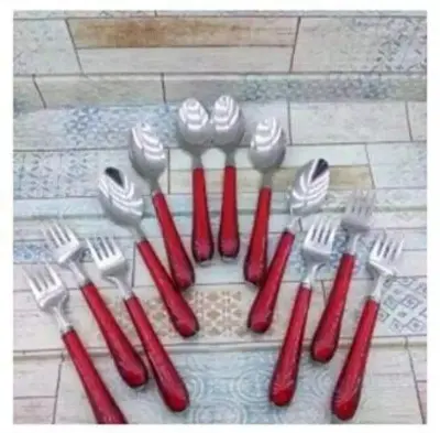 Picture of Colorful 6×2 =12 Pieces Tea Spoons with Forks
