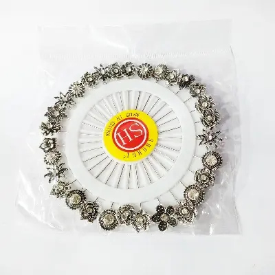Picture of 1 wheel or 30 pieces antic metal hijab pins or broonches