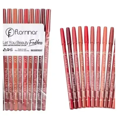 Picture of Flormar Rouge 12 Colors Wood Lip Pencil Set with Banners Cap 12pcs/ 6pcs new