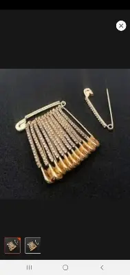 Picture of 12 pieces mini stone golden color hijab pins