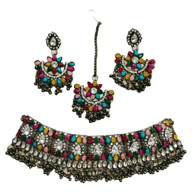Picture of Parti Necklace set with Earrings and Tickli