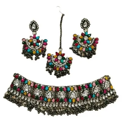 Picture of Parti Necklace set with Earrings and Tickli