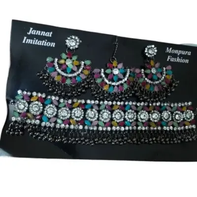 Picture of Parti Necklace set with Earrings and Tickli