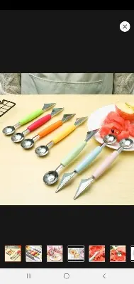 Picture of Fruit design cutter with scoop dual sided