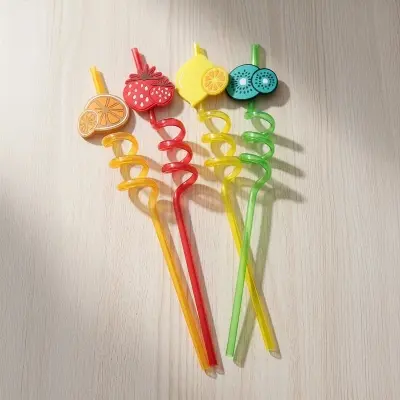 Picture of 4 Pieces Strong Straws or Pipes for Juice drink