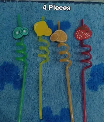 Picture of 4 Pieces Strong Straws or Pipes for Juice drink