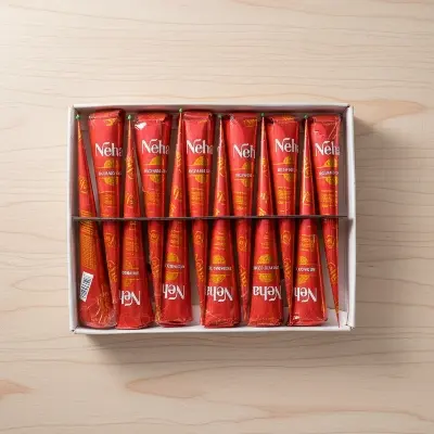 Picture of Neha Rich Red color Mehedi Cones 12 pieces box