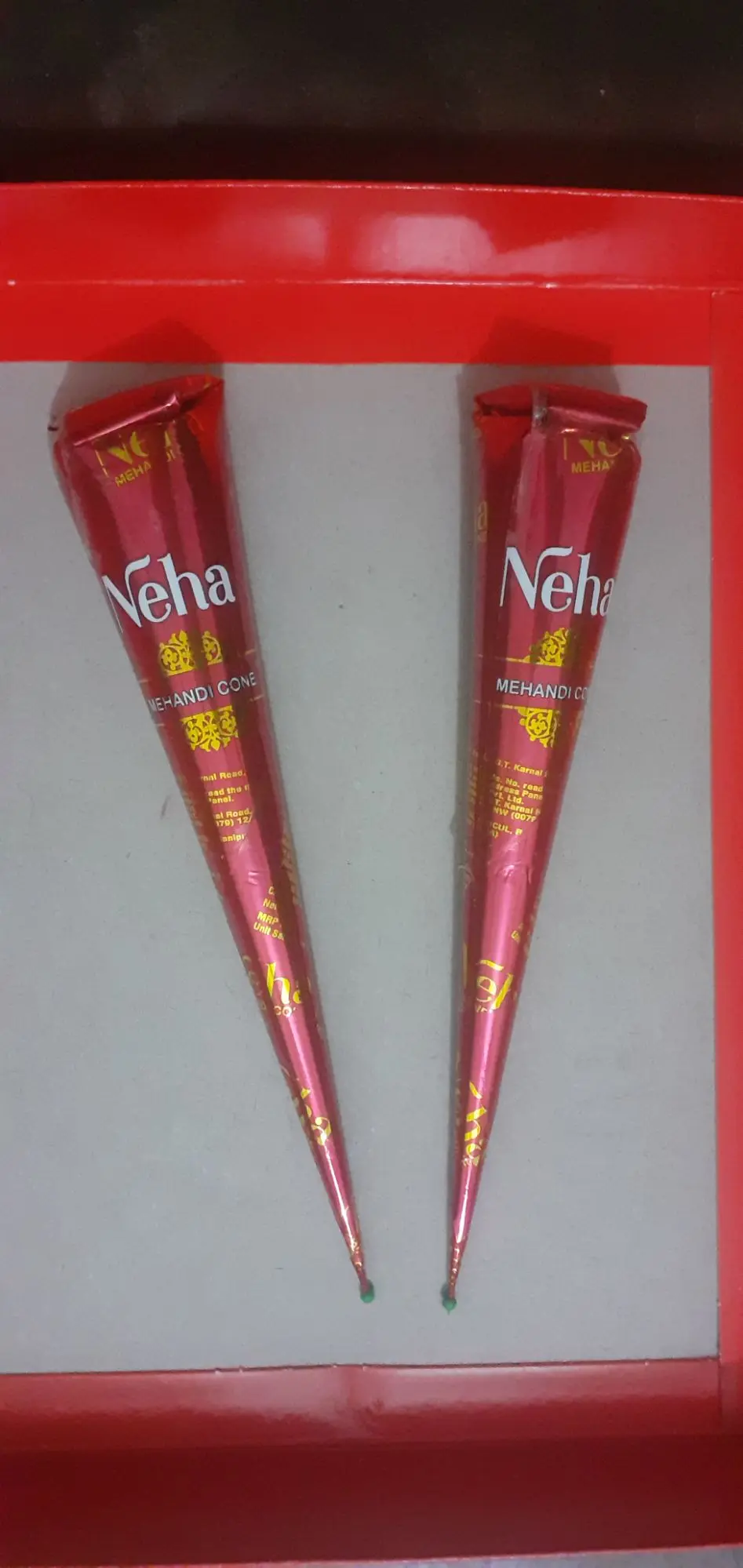 Picture of 1 piece Neha mehedi Red color Cone -1 piece