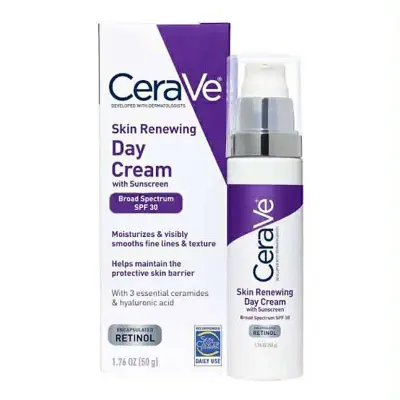 Picture of CeraVe Skin Renewing Day Cream with Sunscreen SPF 30 – Anti-Aging Moisturizer with Encapsulated Retinol, Hyaluronic Acid & Ceramides (50 gm)new
