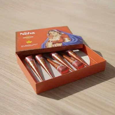 Picture of 6 Pieces Red Neha Cone Mehedi