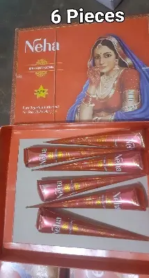 Picture of 6 Pieces Red Neha Cone Mehedi
