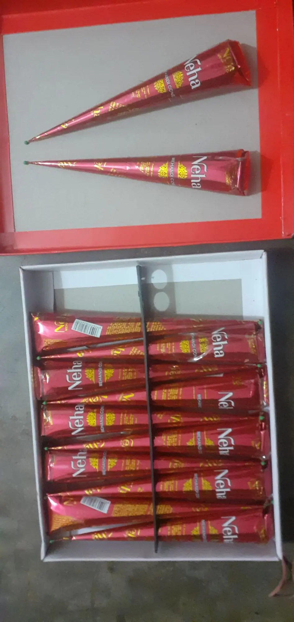 Picture of 6 Pieces Red Neha Cone Mehedi