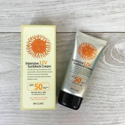 Picture of 3W CLINIC UV Sunblock Cream SPF50 PA+++ 70ml Refreshing Sunscreen Moisturizing Whitening Lightening Sun Cream Oil-control new(Glow N Touch Beauty)
