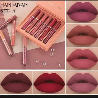 Picture of HANDAIYAN 6 Colors Long Lasting Velvet Lips Tint Liquid Lipsticks Waterproof Non-Stick Cup Lipgloss Gift Set (A) new