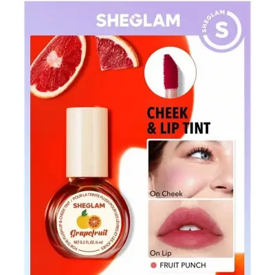 Picture of SHEGLAM For The Flush Lip & Cheek Tint-Fruit Punch Long-Lasting Matte Finish Lip Tint Easy-To-Use Lightweight Blush Moisturizing Lip Stain Liquid Lipstick Pink Liquid Lipstick (made in china)