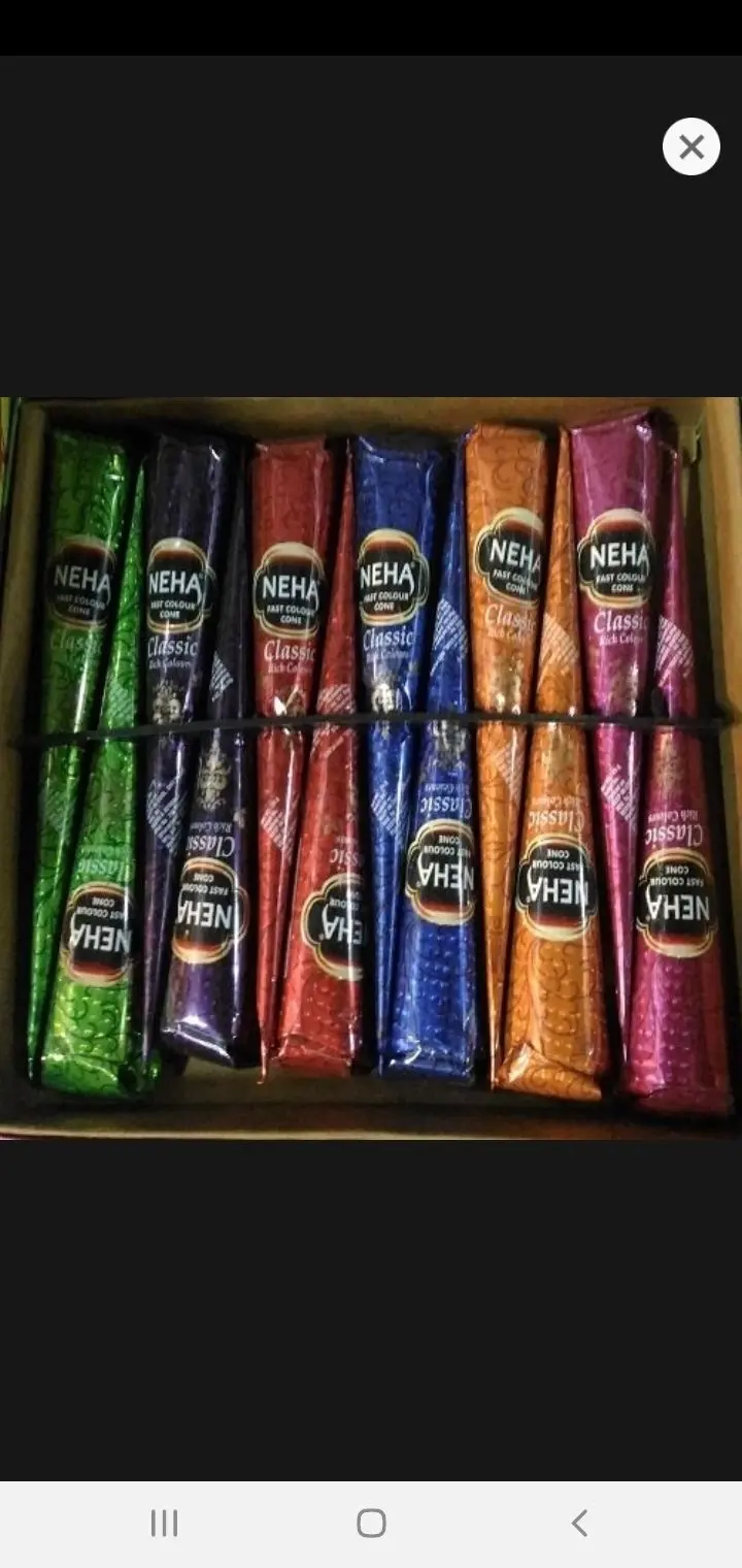 Picture of Neha 6 Colors Mixed Classic Cone Mehedi- 6 Pieves