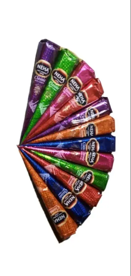 Picture of Neha 6 Colors Mixed Classic Cone Mehedi- 6 Pieves