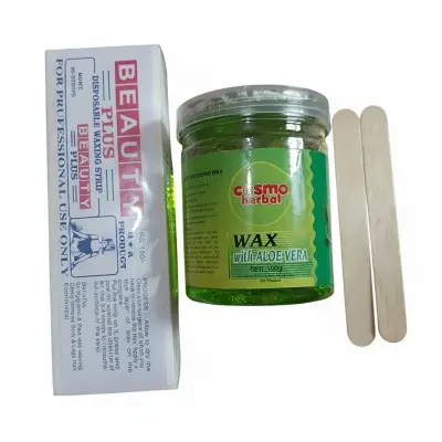 Picture of Cosmo Herbal Wax Aloe Vera with 80 piece strips and 2 piece Appliacator