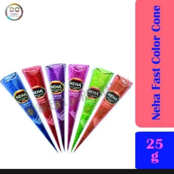 Picture of Neha Mehedi Mixed Colors Cones 6 Pieces