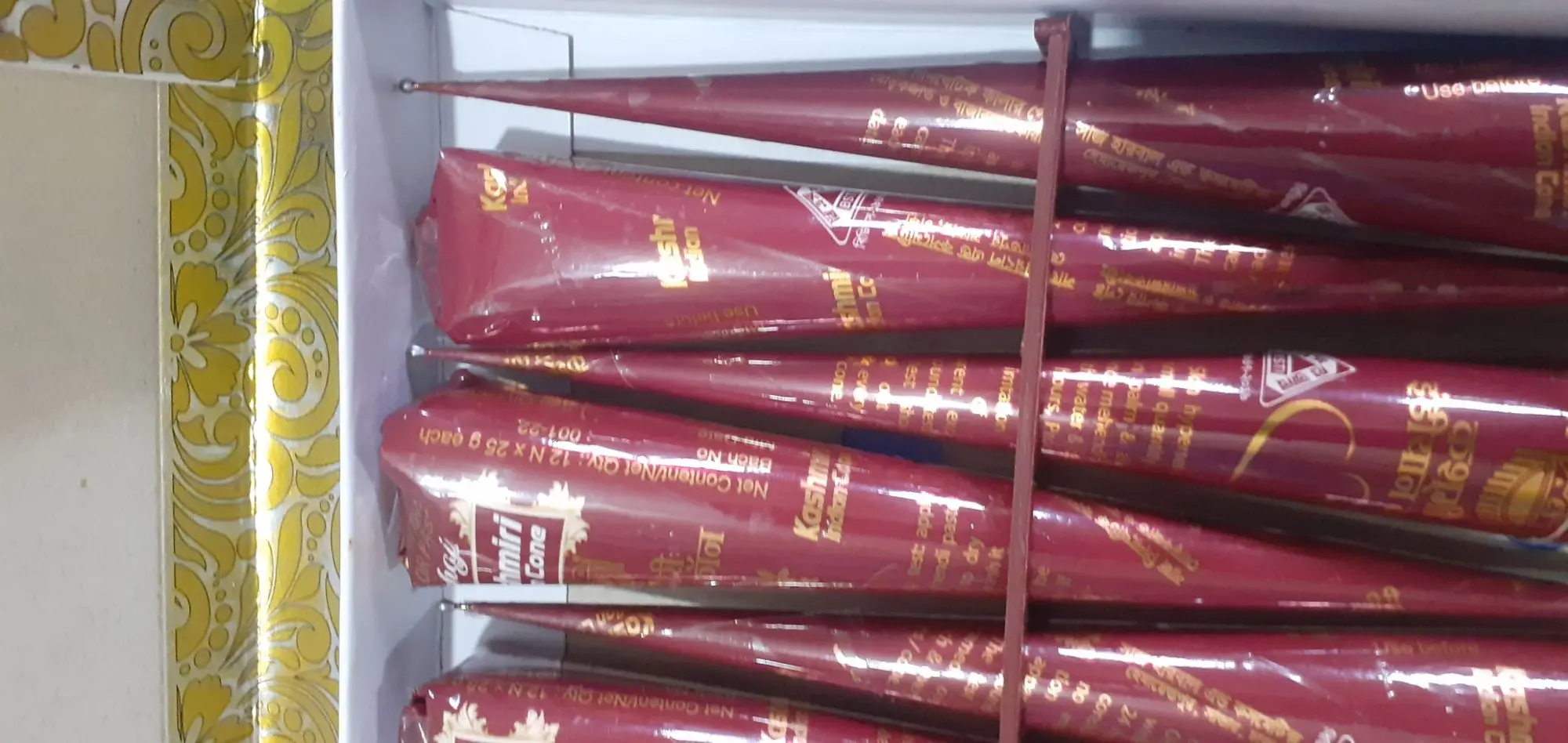 Picture of 12 in 1 box Indian Kashmiri Mehedi Cone-  12 pieces