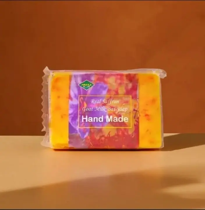 Picture of 3 pieces Real Saffron Goat milk Soap Bar with 1 piece free (1 free)