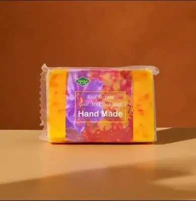 Picture of 3 pieces Real Saffron Goat milk Soap Bar with 1 piece free (1 free)