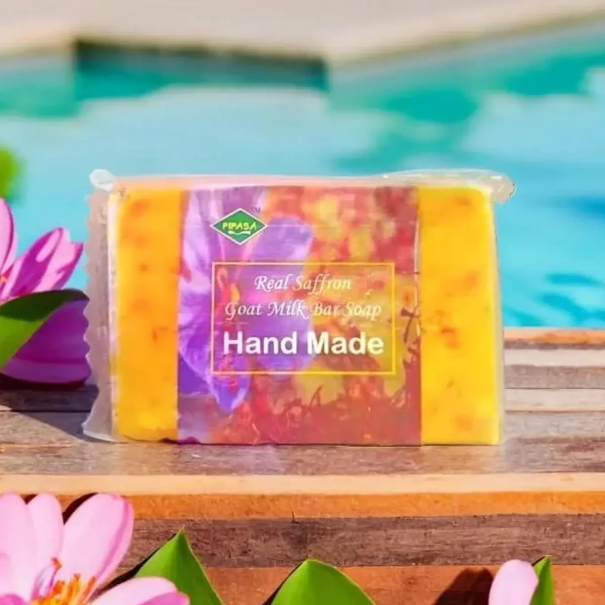 Picture of 2 Pieces Real Saffron Goat Milk Soap Bar - 2 piecs