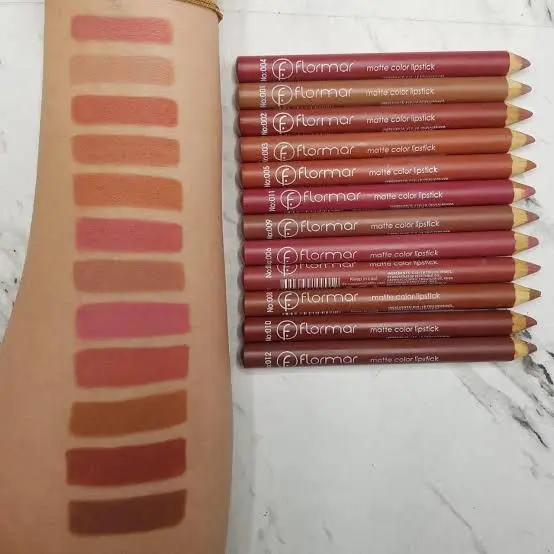 Picture of 12 pieces Flormour Matte Waterproof Pencil Lipsatick