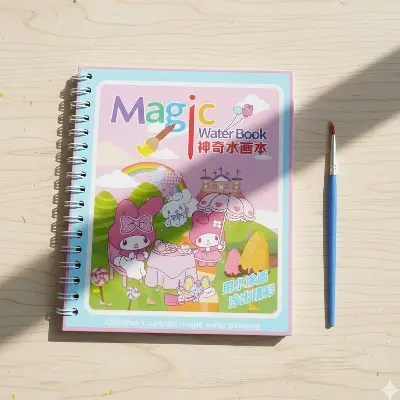 Picture of Magic Water Coloring Reusable Book for kids with pen