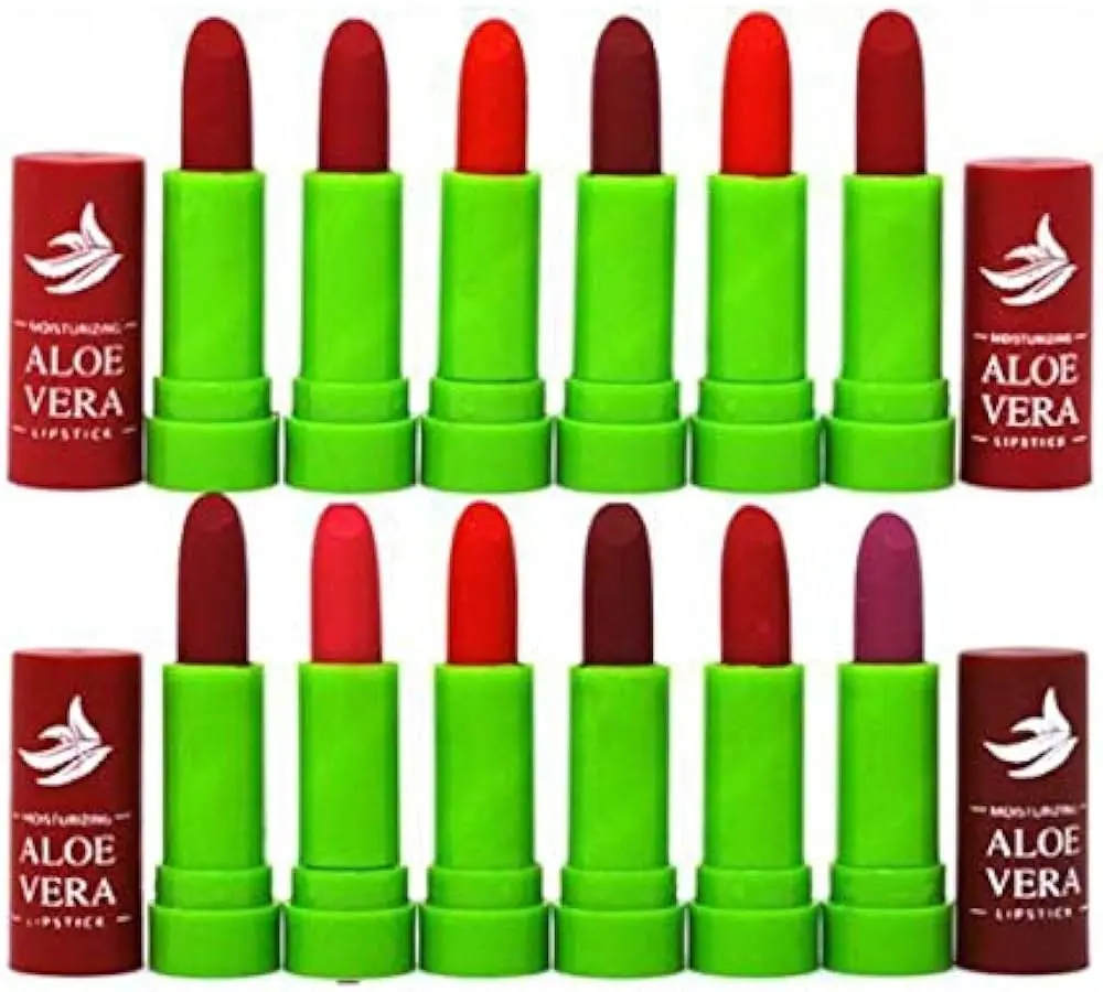 Picture of 12 Pieces Colorful Aloevera Lipstick (12 pieces)