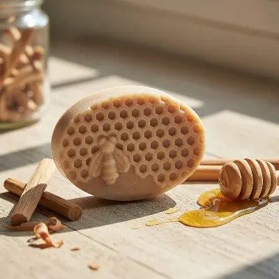 Picture of Handmade Chondon and Honey Soap Bar - 100 grm (1 piece)