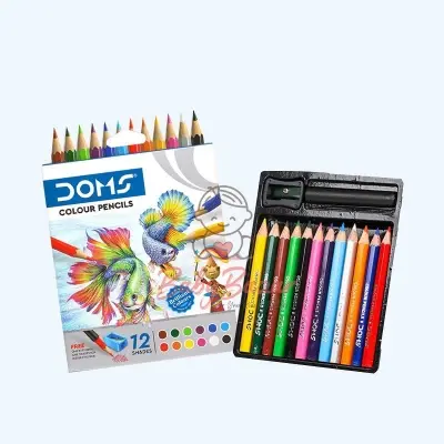 Picture of Doms 12 pieces Colored pencils with 1 sharpner and 1 extender